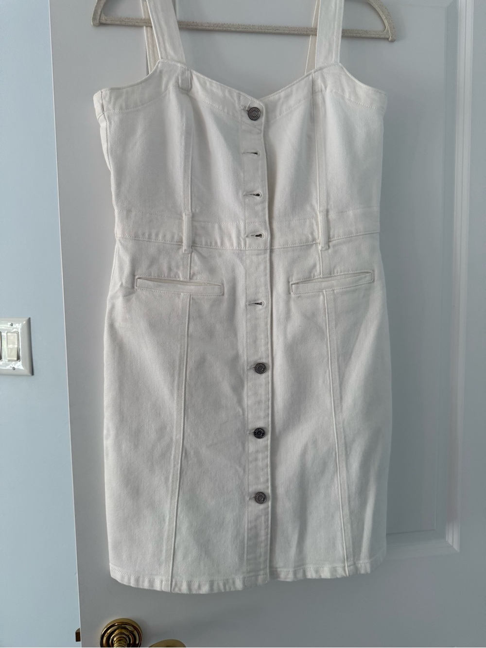 GAP white denim mini dress